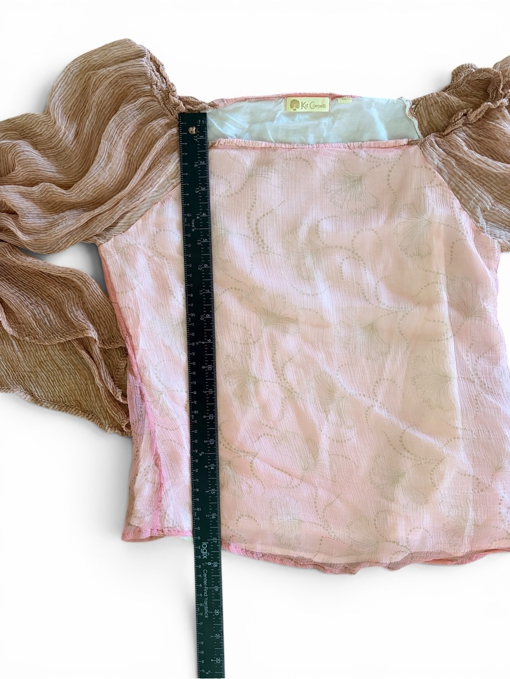 Vintage- Kit Cornell Rayon Off-the-Shoulder Blouse - Size 4 - Picture 7 of 8